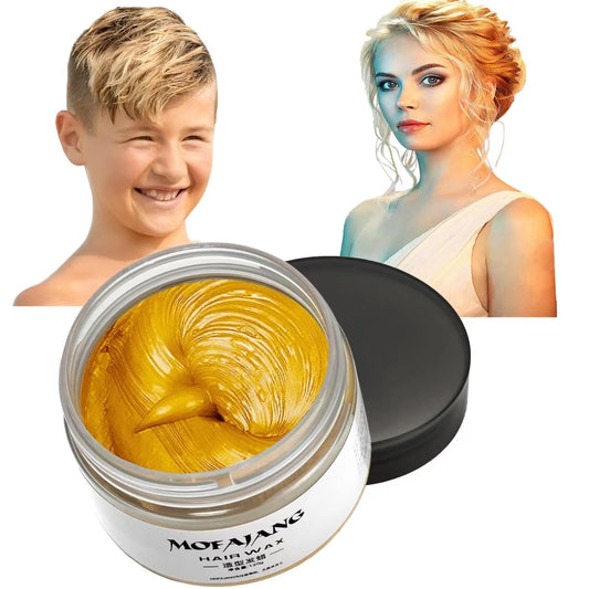 Natural Gold Hair Color Wax Dye, Temporary Gold Hair Spray Color, Blonde Hair Spray Temporary,Blond Hair Spray Color Temporary Washable Hair Wax Color for Halloween Cosplay,Party,Masquerade.Etc (Gold)