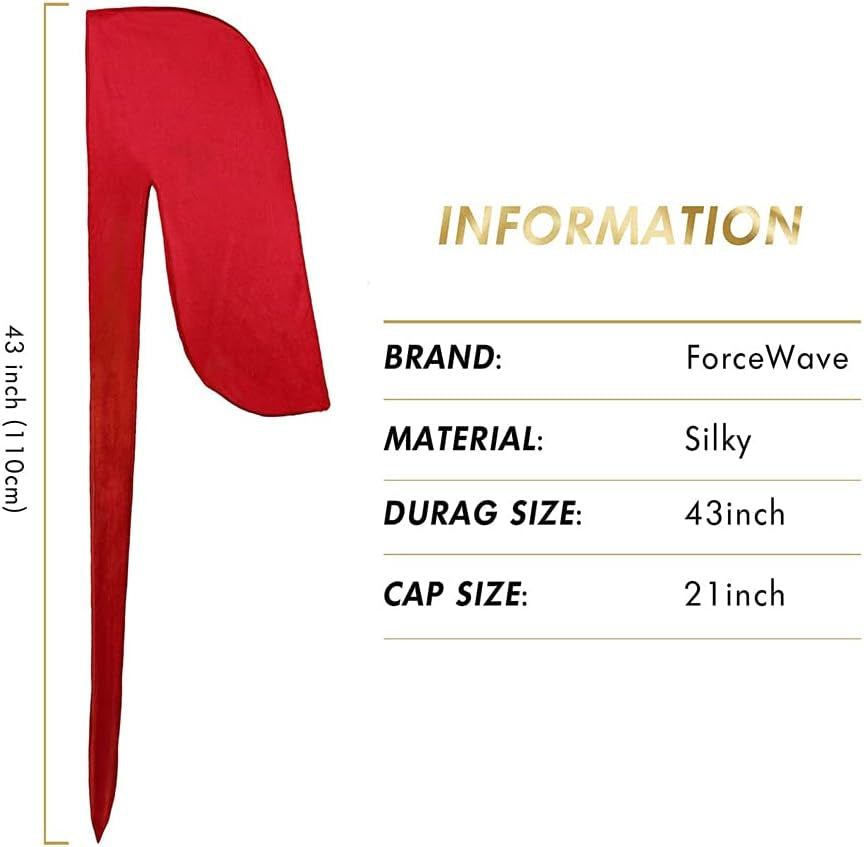 4PCS Silky Durags for Men Women 360 Waves with 1 Wave Cap, Silky Satin Durag Extra Long Tails