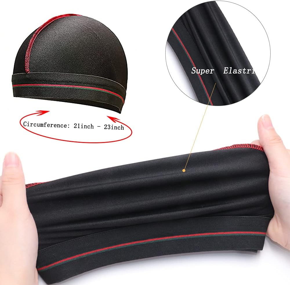 4PCS Silky Durags for Men Women 360 Waves with 1 Wave Cap, Silky Satin Durag Extra Long Tails