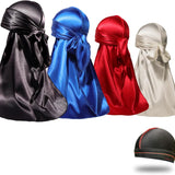4PCS Silky Durags for Men Women 360 Waves with 1 Wave Cap, Silky Satin Durag Extra Long Tails - PHamily Hair Care 