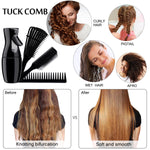 4Pcs Curly Hair Brush Set for Adult & Kids Wet or Dry, Detangling Brush for 3/4ABC Hair with Detangler Spray Bottle & Wide Tooth Comb (3+1, Black) - PHamily Hair Care 