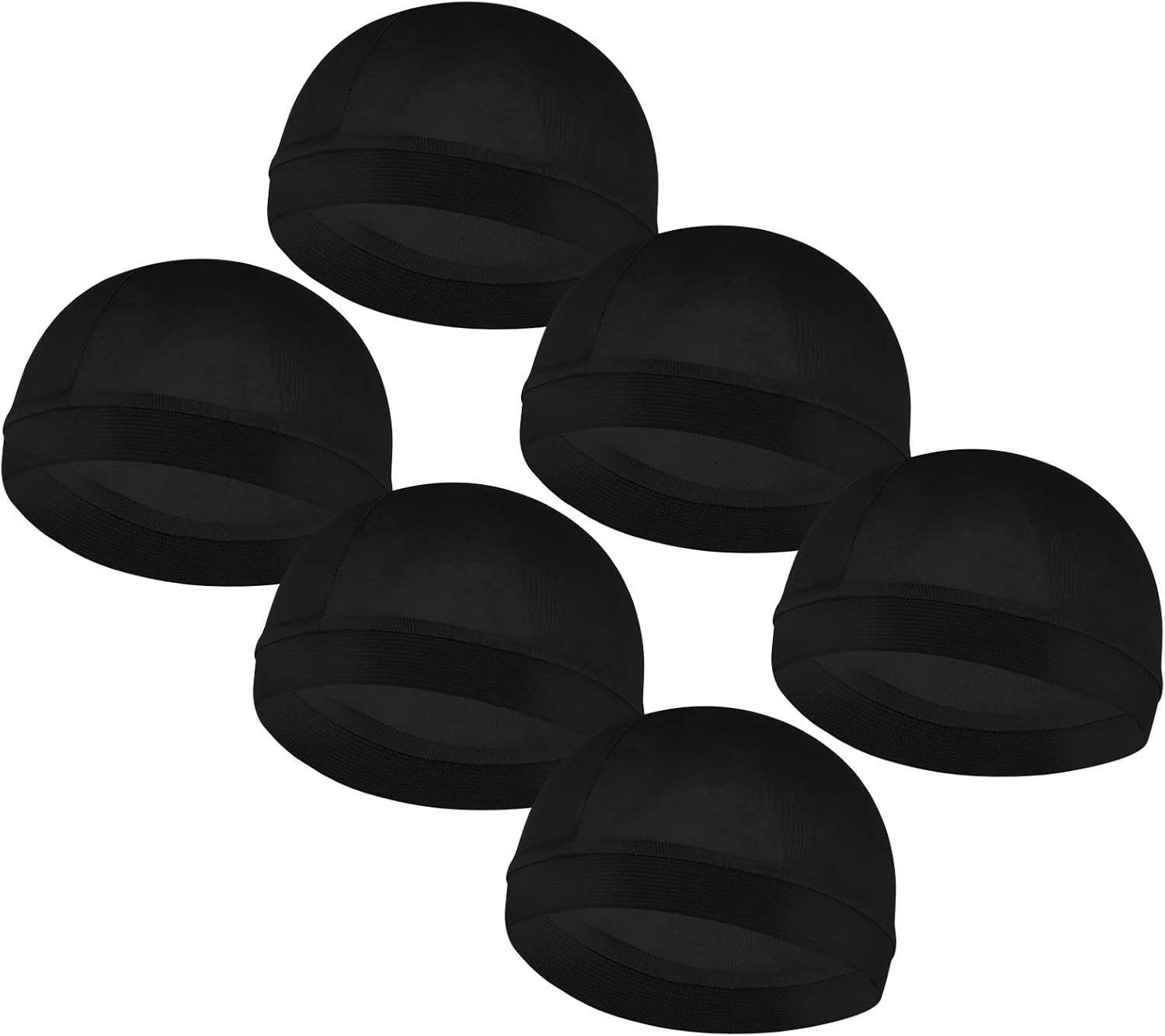 6Pcs Wave Cap for Men Silky Durags Elastic Band Wave Caps for 360 540 720 Waves Soft Breathable Satin Durag Unisex Adults Kids Skullies Beanies Hats Shower Cap
