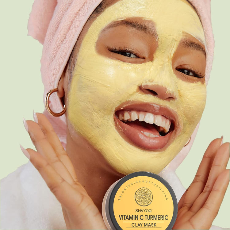 4 Pcs Clay Mask Gift Set, Turmeric Vitamin C Clay Mask, Green Tea Mask, Dead Sea Mud Mask, Rose Clay Mask, Face Masks Skincare Clay Facial Mask for Deep Cleansing, Moisturizing and Refining Pores 240G