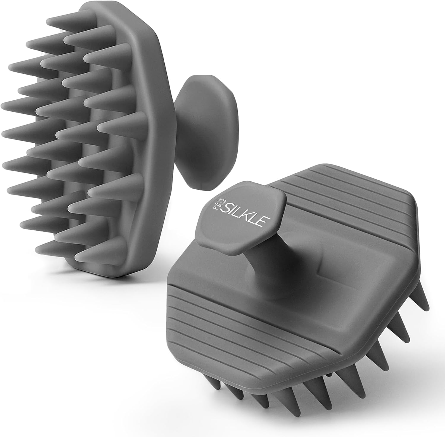 Silicone Scalp Scrubber - Massage Shampoo Brush, Soft Bristles for Hair Growth & Dandruff Removal - Ergonomic Design, Wet & Dry Use, Deep Cleansing Scalp Exfoliator for All Hair Types - Black