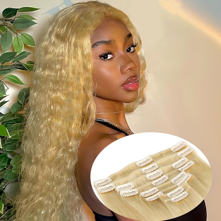 Hair Extension Clip-Ins - Real Human Hair Extensions 120G 8Pcs 18Inch,Soft & Natural Straight Double Weft for Women #P427 Chocolate Brown to Honey Blonde Extensions Real Human Hair Clip Ins