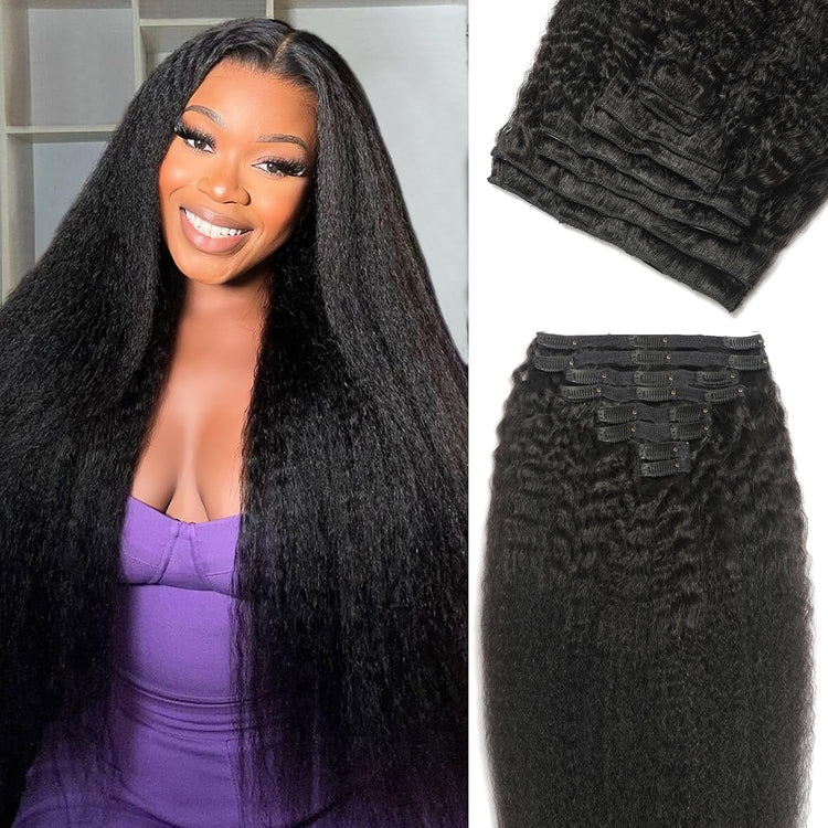 Hair Extension Clip-Ins - Real Human Hair Extensions 120G 8Pcs 18Inch,Soft & Natural Straight Double Weft for Women #P427 Chocolate Brown to Honey Blonde Extensions Real Human Hair Clip Ins