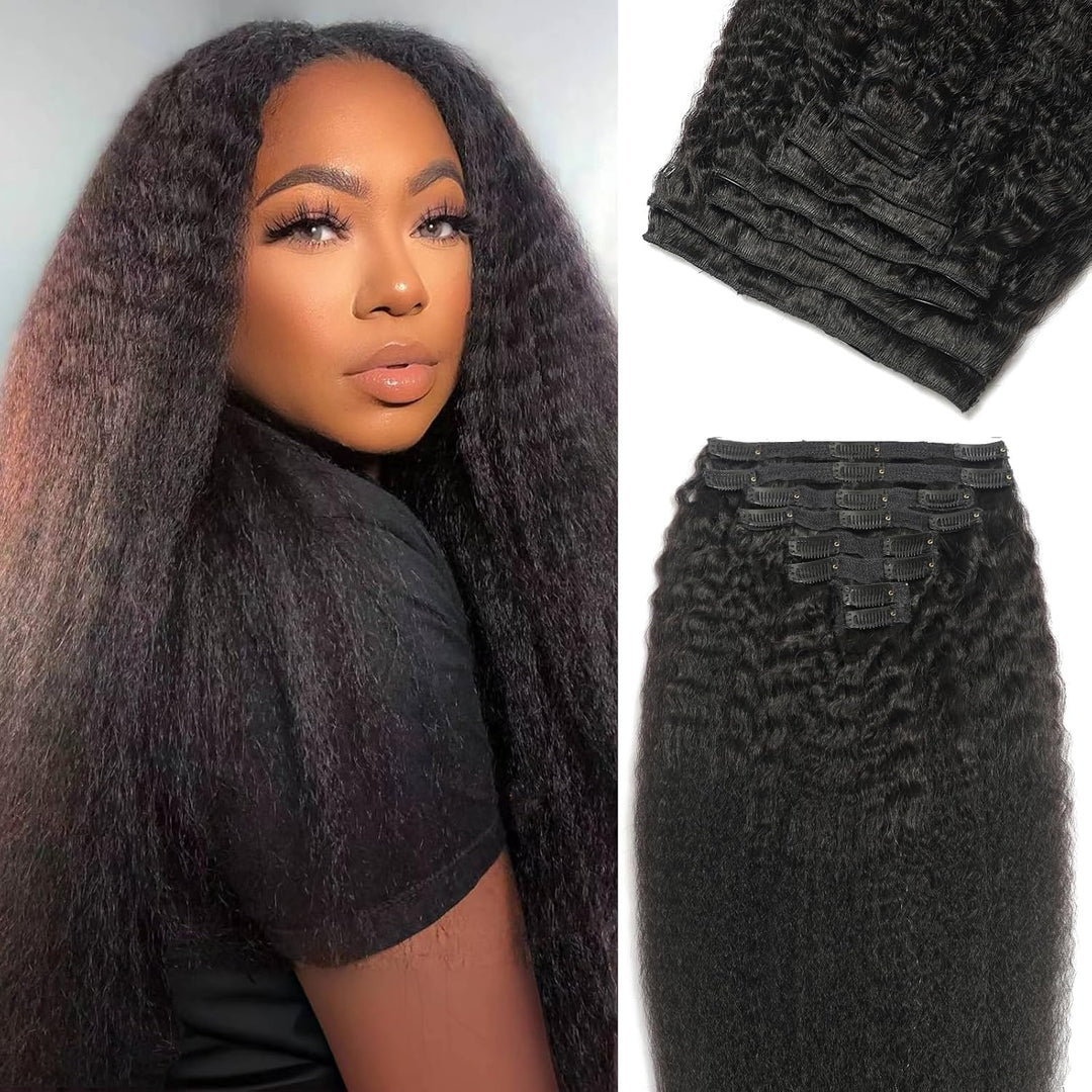 Hair Extension Clip-Ins - Real Human Hair Extensions 120G 8Pcs 18Inch,Soft & Natural Straight Double Weft for Women #P427 Chocolate Brown to Honey Blonde Extensions Real Human Hair Clip Ins