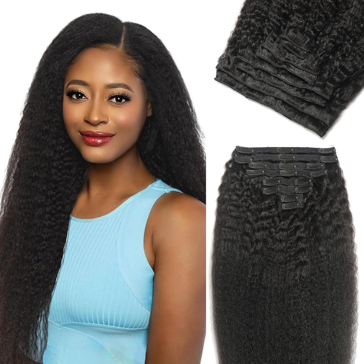 Hair Extension Clip-Ins - Real Human Hair Extensions 120G 8Pcs 18Inch,Soft & Natural Straight Double Weft for Women #P427 Chocolate Brown to Honey Blonde Extensions Real Human Hair Clip Ins