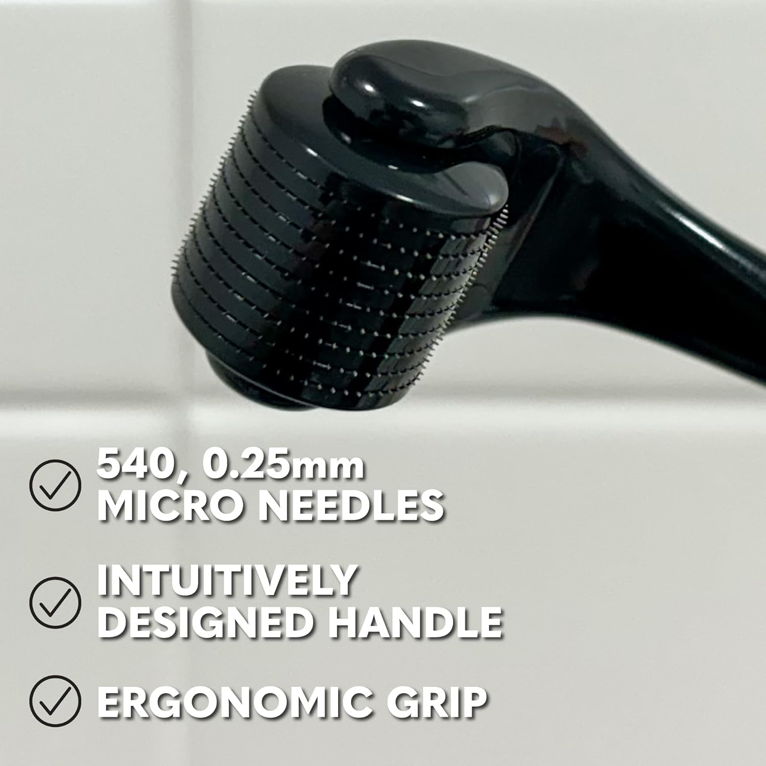Beard Club Derma Roller for Face, Body and Scalp - Microneedling Roller for Men and Women with 540 Titanium Microneedles - Beard Roller for Hair & Beard