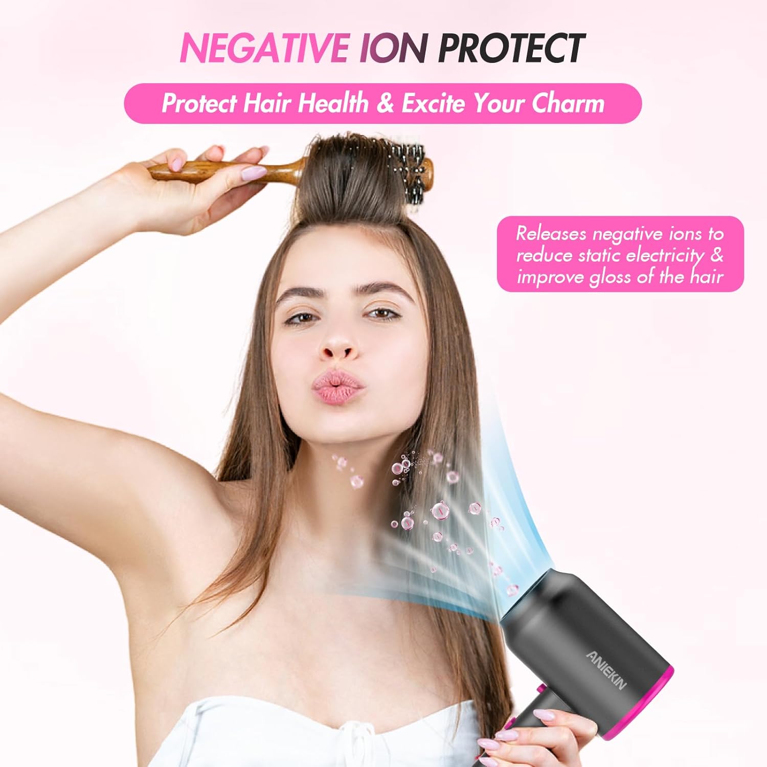 Hair Dryer, 1875 Watts Fast Drying Blow Dryer with Diffuser and Concentrator, Compact Lightweight Hair Dryer for Women and Men