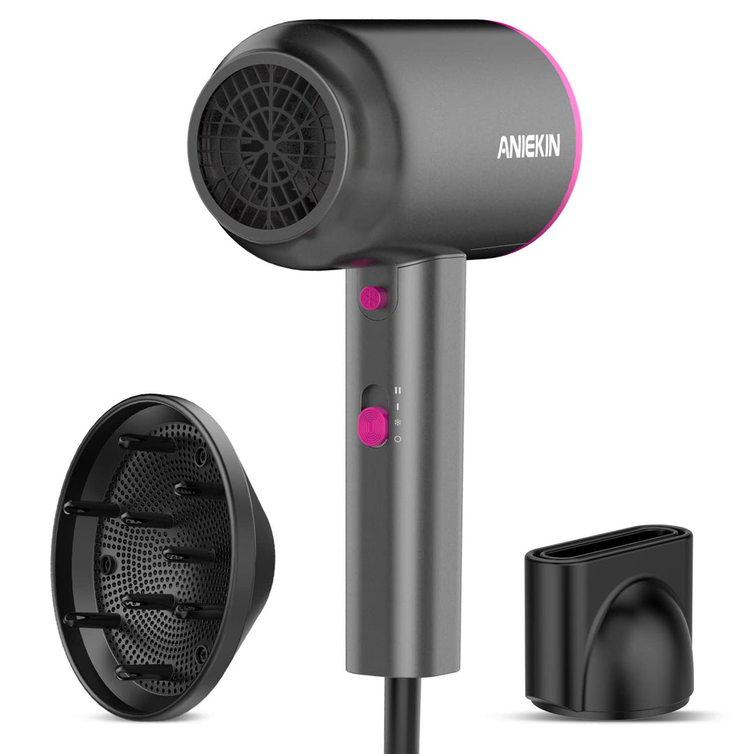 Hair Dryer, 1875 Watts Fast Drying Blow Dryer with Diffuser and Concentrator, Compact Lightweight Hair Dryer for Women and Men