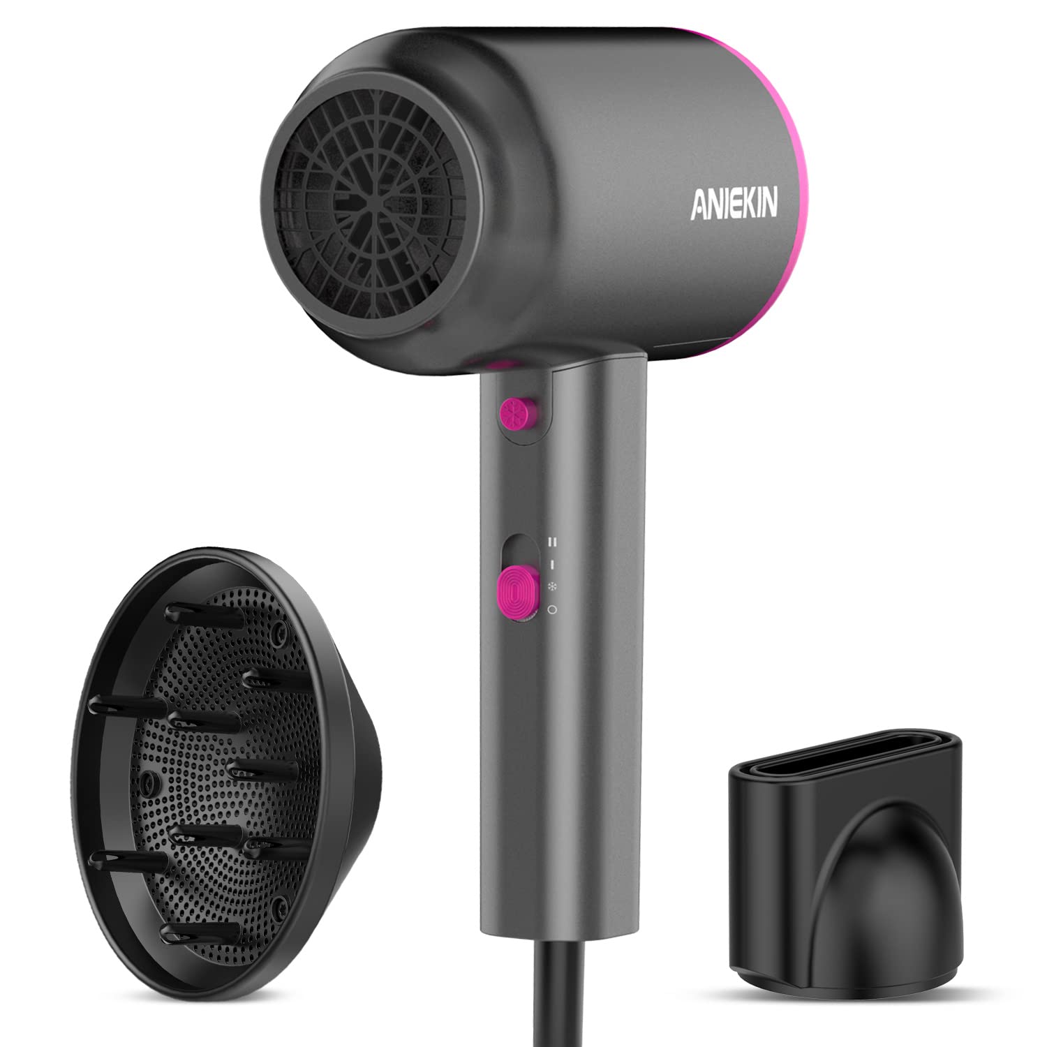 Hair Dryer, 1875 Watts Fast Drying Blow Dryer with Diffuser and Concentrator, Compact Lightweight Hair Dryer for Women and Men