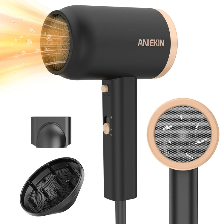 Hair Dryer, 1875 Watts Fast Drying Blow Dryer with Diffuser and Concentrator, Compact Lightweight Hair Dryer for Women and Men
