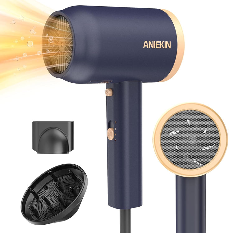 Hair Dryer, 1875 Watts Fast Drying Blow Dryer with Diffuser and Concentrator, Compact Lightweight Hair Dryer for Women and Men