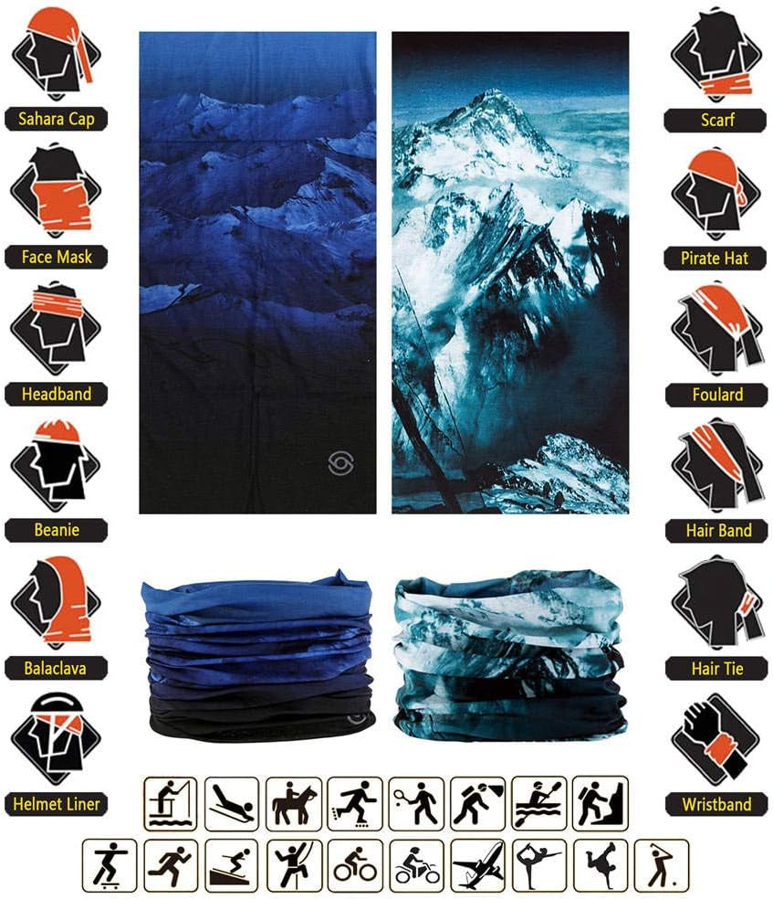Headband Neck Gaiter Head Wrap Headwear Face Mask Magic Scarf Bandana for Men and Women