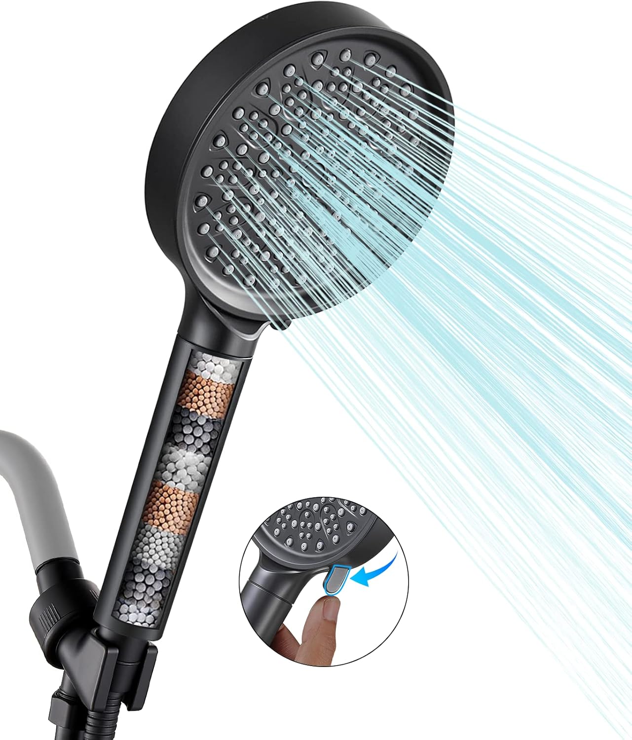 High Pressure Filtered 6 Spray Mode Showerhead