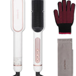 Negative Ionic Hair Straightener Brush with 9 Temp Settings, 30S Fast Negative Ionic Effect: Millions of negative Ionic built in hair straightener brush, when you brush your hair, it can help the hair lock in moisture and provide a pro9 Temp Settings, 30S Fast Heating Hair Straightening Comb