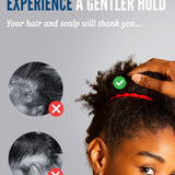 Large Hair Band for Thick, Curly, Natural Hair - Cushioned No Damage Hair Ties Ideal for Braids, Pineapple Hair - Afro Puff Ponytail Holder - Adjustable, Extra Stretchy (Black 2Pk)