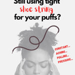 Large Hair Band for Thick, Curly, Natural Hair - Cushioned No Damage Hair Ties Ideal for Braids, Pineapple Hair - Afro Puff Ponytail Holder - Adjustable, Extra Stretchy (Black 2Pk)