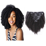 Ombre Curly Clip in Hair Extensions 4B 4C Afro Kinkys Curly Hair Extensions Clip in for Black Women 8A Virgin Natural Human Hair Full Head Kinky Hair Clip Ins Two Tone Ombre 120G #1B/99J AC 14Inch