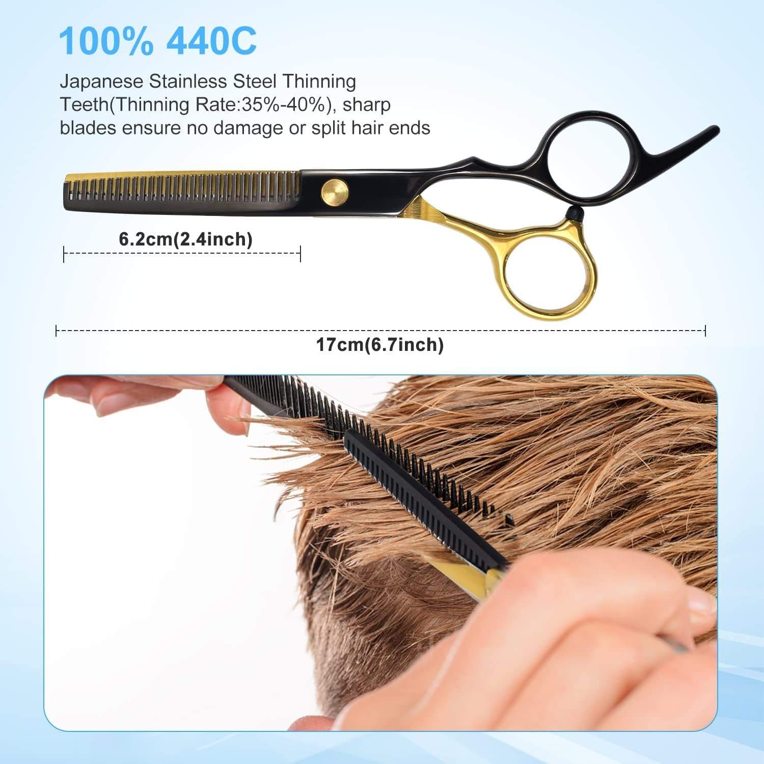 10-in-1 Professional Hair Cutting Scissors Set | Barber & Home Use