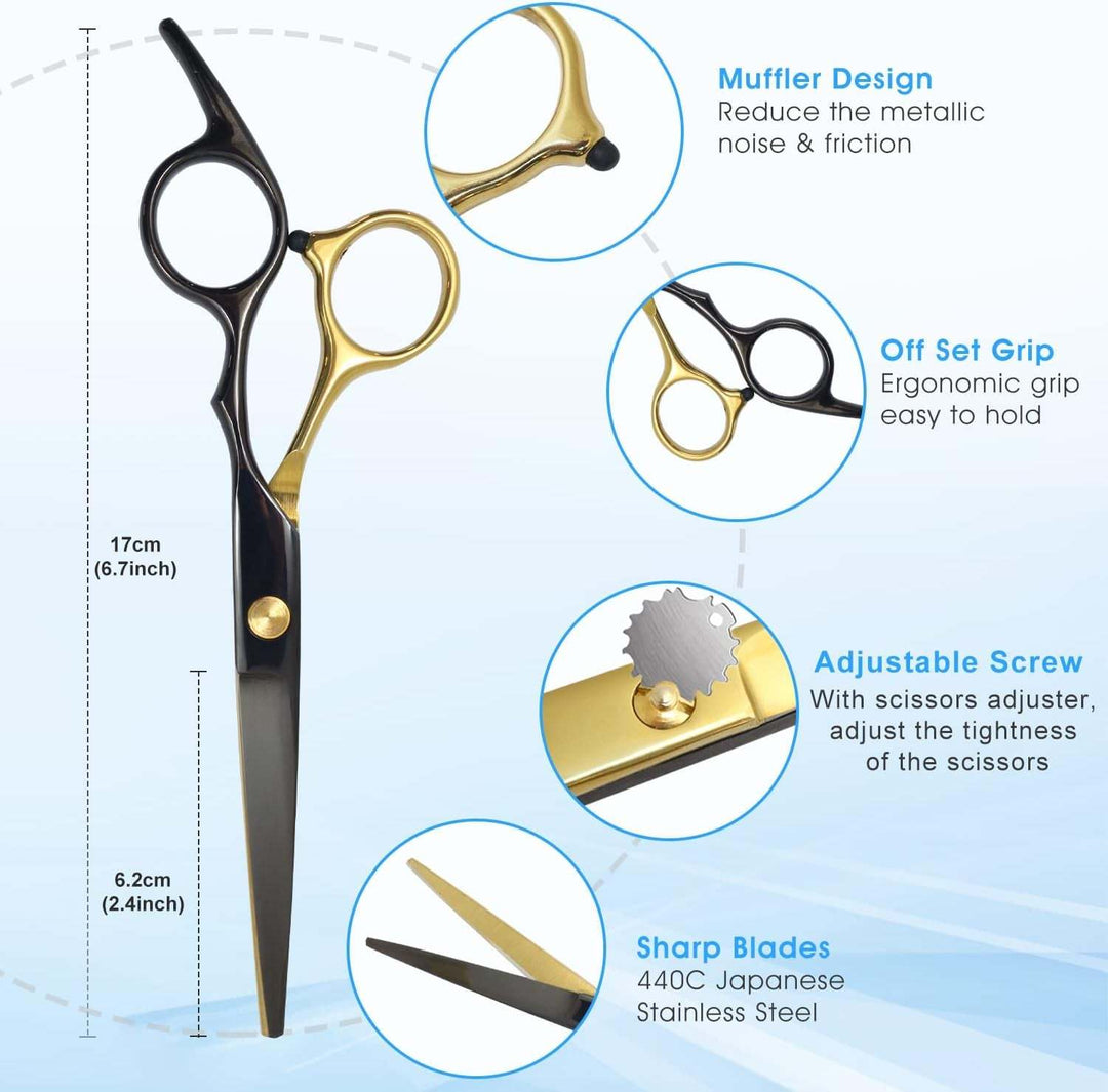 10-in-1 Professional Hair Cutting Scissors Set | Barber & Home Use