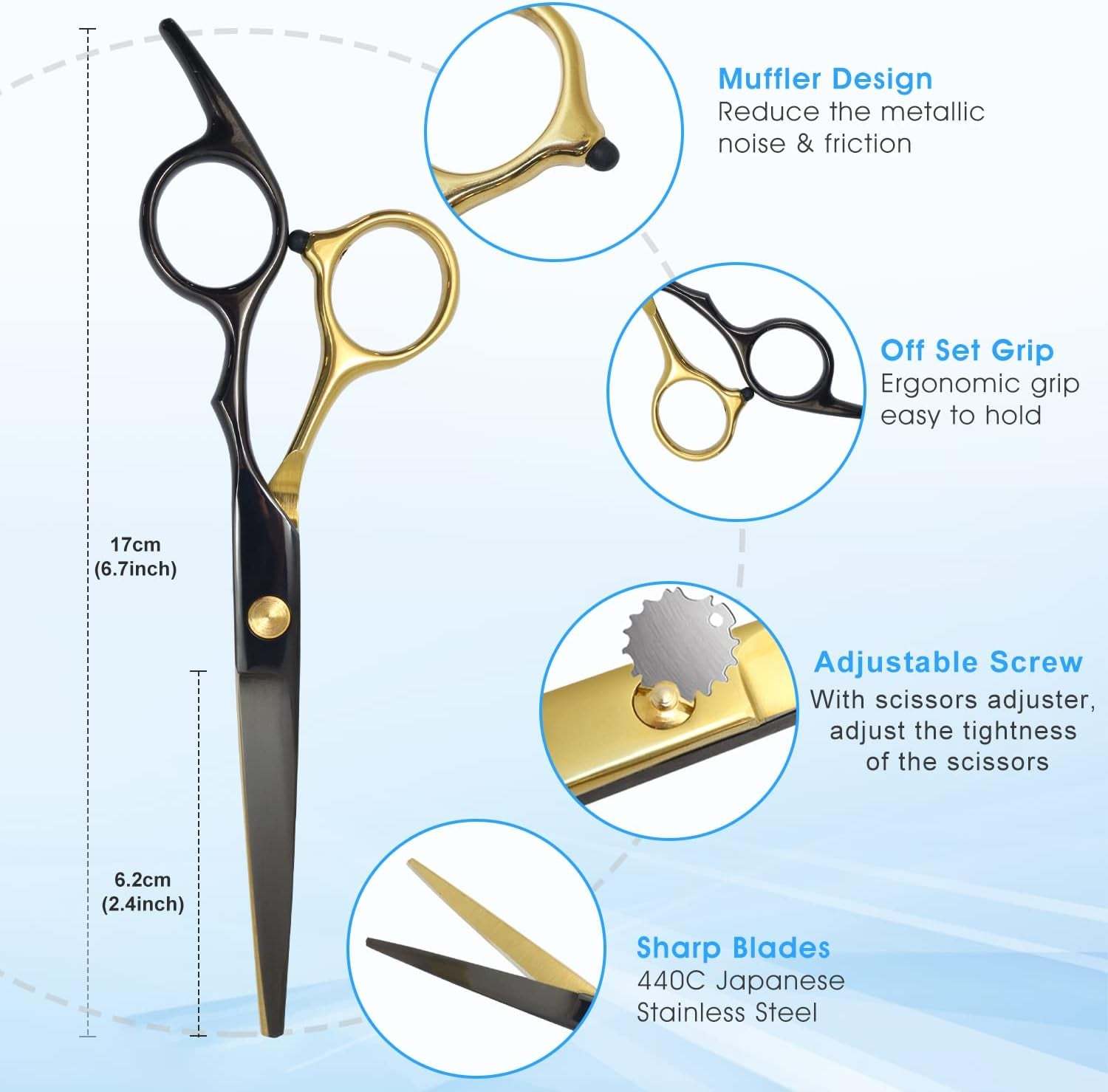 10-in-1 Professional Hair Cutting Scissors Set | Barber & Home Use