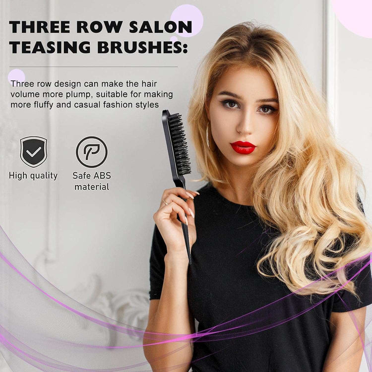 12 Pieces Hair Brush Set - Teasing, Edge, and Grooming Comb 