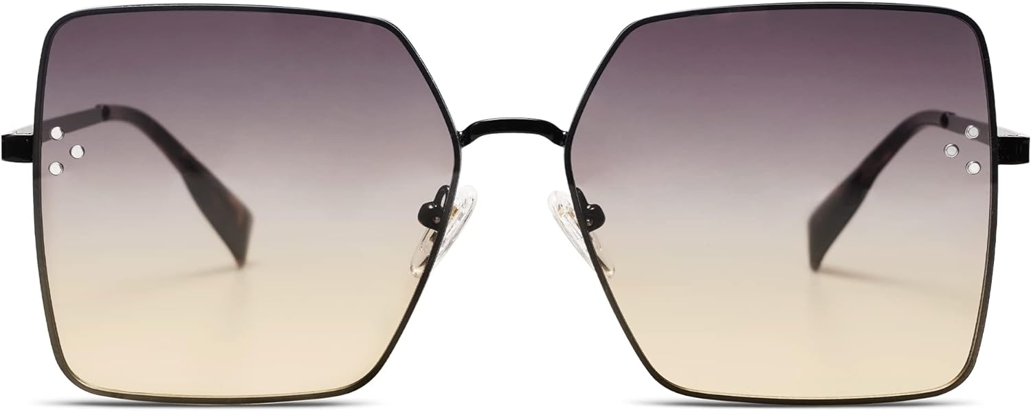 Trendy Square Sunglasses Womens Big Oversized Designer Style UV Protection Sunnies Shades SJ1170