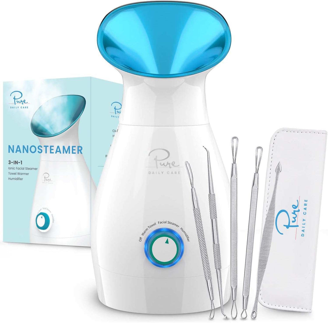 Nanosteamer Large 3-In-1 Ionic Facial SteamerNano-Ionic Facial Steamer &amp; Humidifier - The Pure Daily Care Nano Steamer is a new type of steamer that generates nano-ionic steam. NanoSteamer does this by comb-1 Ionic Facial Steamer