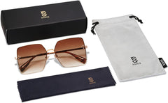 Trendy Square Sunglasses Womens Big Oversized Designer Style UV Protection Sunnies Shades SJ1170