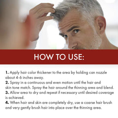 Spray-On Color Silver / Gray Hair Thickener, for Fine and Thinning Hair, Conceals Bald Spots, Grey Hair, Hides Root Re-Growth, and Cover Hair Extension Tracks, Works for Men and Women, 3.5 Oz