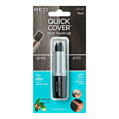 RED by  Quick Cover Root Touch up Stick Type Water-Resistant Temporary Gray Concealer Cover up Brush for Hair and Beard (Jet Black)