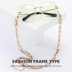 Sunglasses for Women Oversized Rimless Diamond Cutting Lens Sun Glasses AE0534