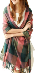 Womens Scarf Fashion Long Plaid Shawls Wraps Big Grid Winter Warm Lattice Large Scarves Gifts