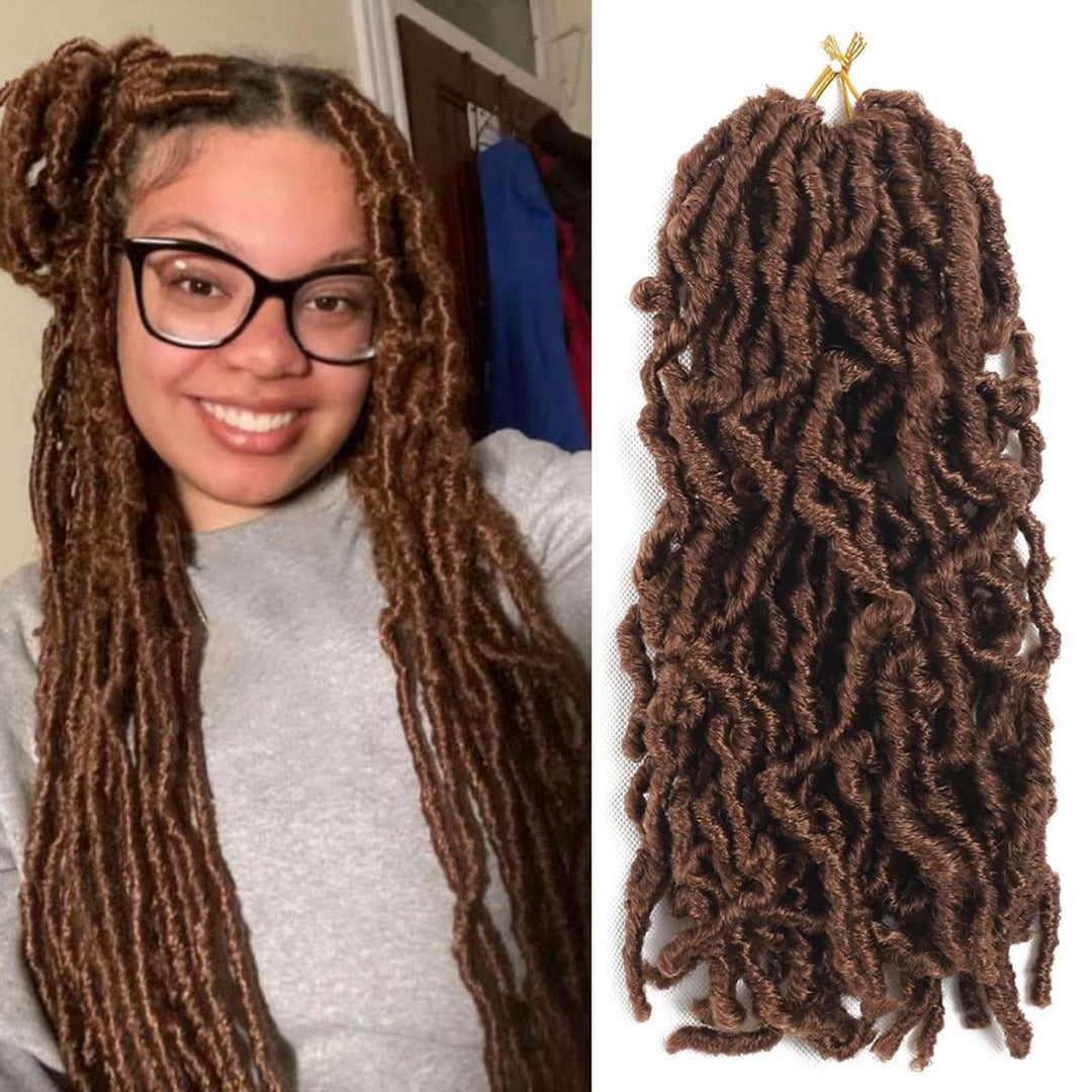 8 Packs Short Faux Locs Crochet Hair - 120 Strands, 12 Inch Soft Wavy ♕TEXTURE: Natural Texture ,Soft Faux Locs Crochet Hair 100% Handmade Low Temperature Synthetic Fiber,No Smell.
♕SIZE:12Inch Short Locs Crochet Hair 15 Strands/Pack,U8 Packs Short Faux Locs Crochet Hair - 120 Strands, 12 Inch Soft Wavy Dreadlocks, Pre-Looped