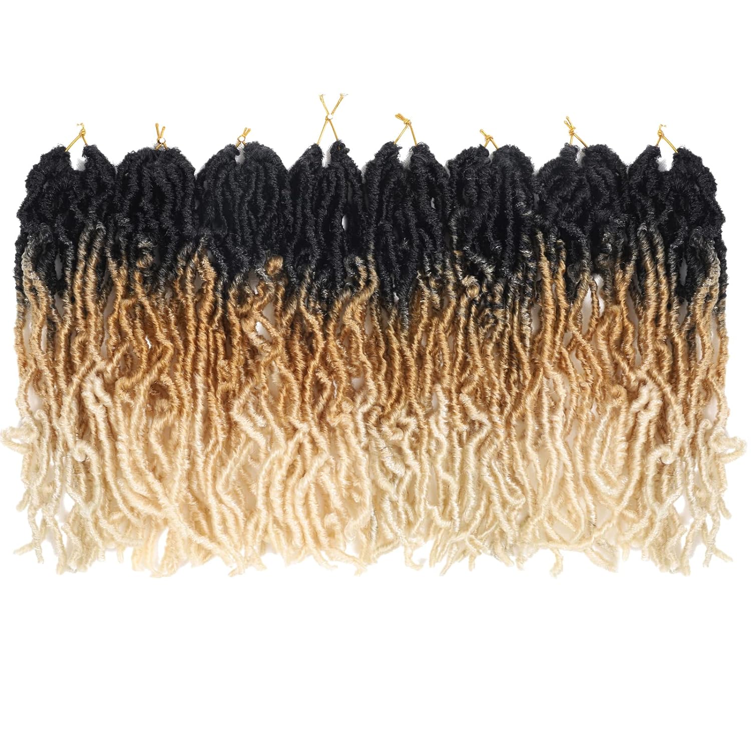 8 Packs Short Faux Locs Crochet Hair 120 Strands 12Inch Soft Locs Wavy Dreadlocks Crochet Braids Natural Pre-Looped Crochet Hair for Black Women (12 Inch (Pack of 8), 1B)
