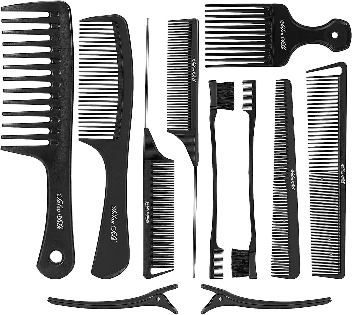 Salonsilk Professional Combs Set for Natural Black Curly Hair for Ladies