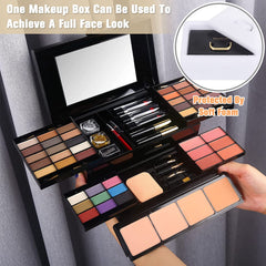 Professional Makeup Kit for Women Girls Full Kit with Mirror 58 Colors All in One Make up Gift Set Included Eyeshadow,Compact Powder,Blusher,Lipstick,Eyebrow Pencil,Gitter Gel,Eyeliner,Mascara (N)