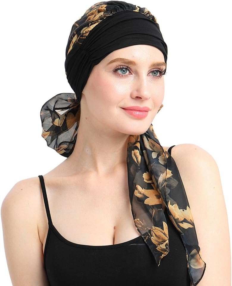 Chemo Headwear Turbans for Women Long Hair Head Scarf Headwraps Cancer Hats