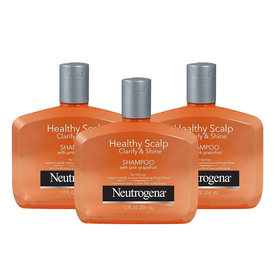 Exfoliating Healthy Scalp Clarify & Shine Shampoo for Oily Hair and Scalp, Anti-Residue Shampoo with Pink Grapefruit, Ph-Balanced, Paraben & Phthalate-Free, Color-Safe, 12Oz