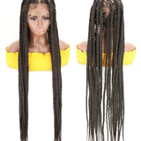 Full Lace Frontal Knotless Box Braid Wig- Glueless Synthetic Cornrow Braided Lace Front Wigs with Baby Hair 