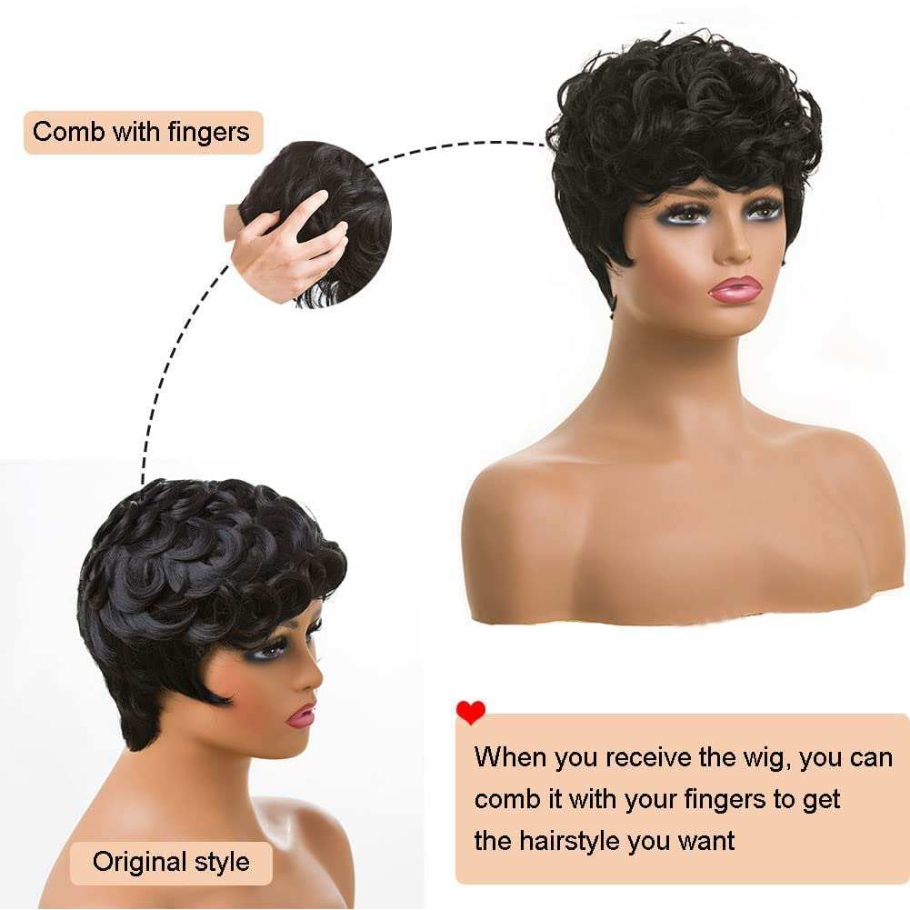Grey Pixie Cut Wig with Bangs - Short and Fluffy, Natural Wavy Style for Black Women (Grey)











Worried that your wispy locks can't accommodate a bold short hairstyle? The combination of pixie cut hair and Gray color can give you a smartFluffy, Natural Wavy Style