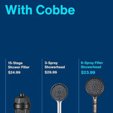 Filtered Shower Head with Handheld, High Pressure 6 Spray Mode Showerhead with Filters, Water Softener Filters Beads for Hard Water - Remove Chlorine - Reduces Dry Itchy Skin, Matte Black