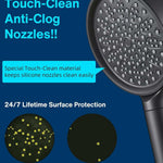 Filtered Shower Head with Handheld, High Pressure 6 Spray Mode Showerhead with Filters, Water Softener Filters Beads for Hard Water - Remove Chlorine - Reduces Dry Itchy Skin, Matte Black