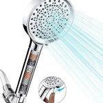 Filtered Shower Head with Handheld, High Pressure 6 Spray Mode Showerhead with Filters, Water Softener Filters Beads for Hard Water - Remove Chlorine - Reduces Dry Itchy Skin, Matte Black