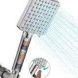 Filtered Shower Head with Handheld, High Pressure 6 Spray Mode Showerhead with Filters, Water Softener Filters Beads for Hard Water - Remove Chlorine - Reduces Dry Itchy Skin, Matte Black