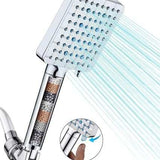 Filtered Shower Head with Handheld, High Pressure 6 Spray Mode Showerhead with Filters, Water Softener Filters Beads for Hard Water - Remove Chlorine - Reduces Dry Itchy Skin, Matte Black