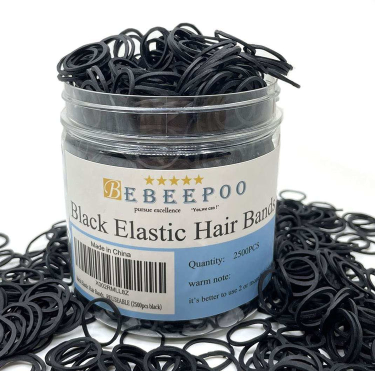 Mini Rubber Black Elastic Hair Ties Bands with a Box， 2500Pcs , Soft -Abundant quantity: about 2500 packs black soft elastic braiding rubber bands, adequate to use for a long term
Won't break your hair: 1.2 mm in thickness and 1.5 cm iBox， 2500Pcs , Soft - STRONG - REUSEABLE (2500Pcs Black)