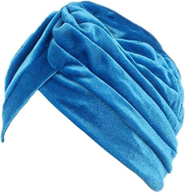 Pleated Stretch Ruffle Women'S Velvet Chemo Turban Hat Wrap Cover